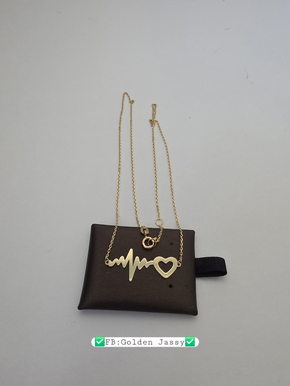 18K Real Gold Heartbeat Necklace